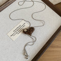 Flocked Leopard Flower and Heart Pendant Cord Necklaces view 6