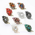 Crystal Leaf Spray Brooch with Faceted Stones for Jackets and Scarves view 1
