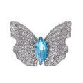 Pink Butterfly Crystal Two Designs Metal Brooch Pin view 6