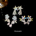 Star Flower Cluster Stud Earrings in Three Sparkling Designs view 3