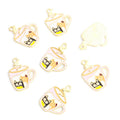 Coffee Cup Cat Enamel Alloy Charm Pendants in Five Colors view 9