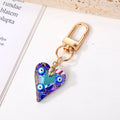 Gold Tone Faceted Blue Multi Eye Crystal Effect Clip Keychains view 2