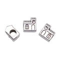 House Shaped Large Hole Bead in Detailed Metal Finishes for Jewelry Making view 3