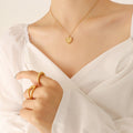 Gold Steel Heart Love You More Pendant Chain Necklace view 2