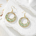 Gold Open Circle Dried Flower Resin Earrings 4 Colors view 4