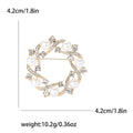 Pearl Wreath Brooch with Crystal Leaf Details Decorative Metal Pin view 4