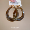Olive Green Open Teardrop Stud Earrings Fashion Jewelry view 2