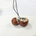 Double Coconut Resin Phone Strap Charms in Brown or Green view 4