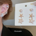 Pearl and Starfish Stud Earring Sets in Gold and Silver view 4