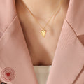Smooth Heart Pendant Necklace Gold Steel Fine Cable Chain view 3