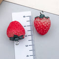 Acrylic 3D Strawberry Fruit Charm Pendant for Necklace Bracelet Earrings DIY