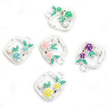 Tiny Floral Teacup Enamel Metal Charms, 10 Designs view 3