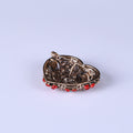 Crystal Lattice Heart Brooch in Black and Red Colorways view 4