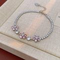 Twenty Six Mixed Pink Crystal Flower Butterfly Heart And Square Bracelets view 10