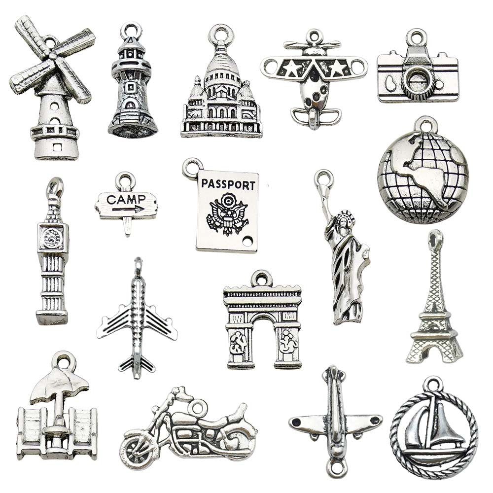 Electroplated Zinc Alloy Sailboat Transportation Charm Pendant for DIY Bracelet Earrings
