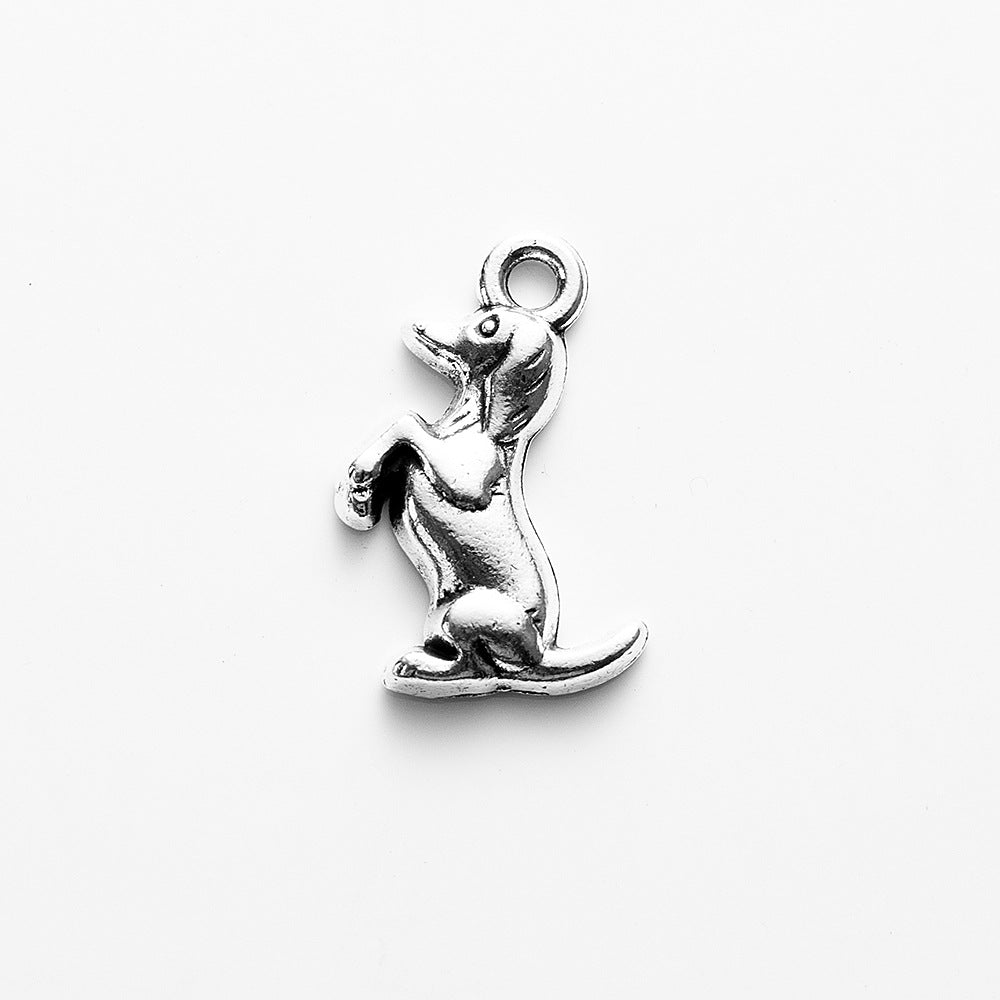 20x12mm Vintage Alloy Dog Charm Pendant for Necklace or Bracelet
