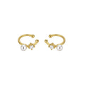 Gold Tone Pearl Ear Cuffs in Three Sculpted Designs view 5