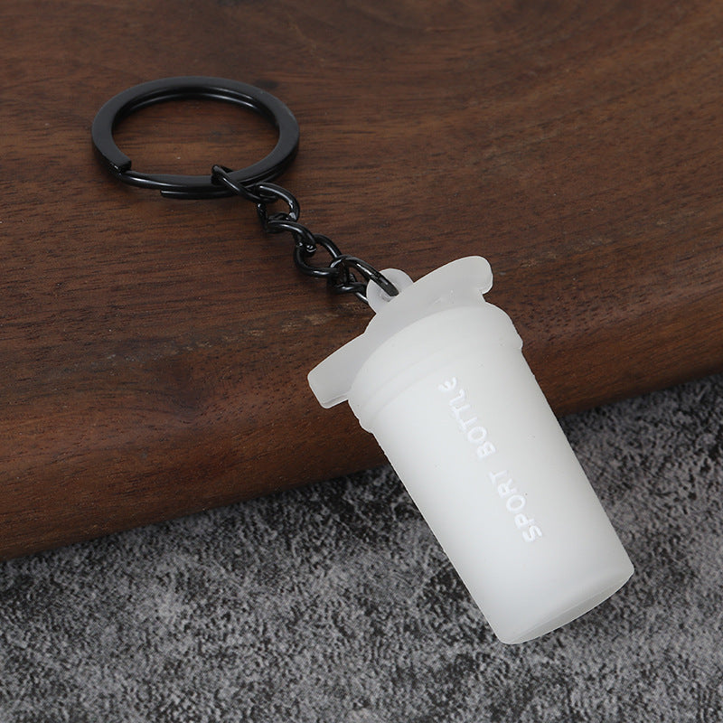 Fitness Barbell and Weight Plate Metal Keychain Gym Bag Charm
