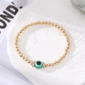 Gold Tone Beaded Colorful Evil Eye Stretch Bracelets view 11