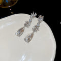 Crystal Wheat Leaf and Teardrop Dangle Earrings Fashion Earrings view 6