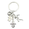 Silver Tone Soccer and Football Theme Keychains with Metal Hardware view 5