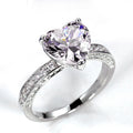 Heart-Shaped Solitaire Pave Ring In Seven Stone Colors view 9