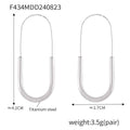 Paperclip U-Shape Hoop Earrings Gold And Steel Tone view 6