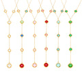 Gold Czech Glass Y-Lariat Necklace Six Stone Colors view 5