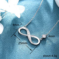 Infinity Symbol Pendant Necklace Clear Stones Three Finishes view 5