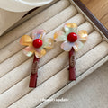 Red Duckbill Clip Iridescent Resin Flower Single Piece view 4