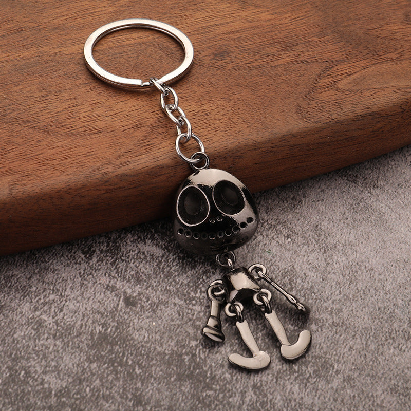 Minimal Skull Zinc Alloy Keychain Couple Bag Charm Gift