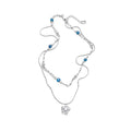 Silver-Tone Star And Blue Bead Layered Necklace Fashion Jewelry view 5