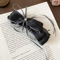 Satin Ribbon Bow Banana Hair Clips Rhinestone Center Four Colors view 9
