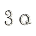 Silver Mini Number 3 Letter Q Mismatch Stud Earrings view 5