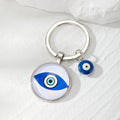 Evil Eye Glass Cabochon Keychain 8 Color Eye Styles view 3