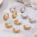 Crystal Ear Cuffs and Wide Flower Hoop Earrings in Two Finishes view 3