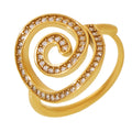 Spiral Swirl Zircon Open Side Adjustable Ring Gold Or Steel view 5