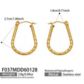 Textured U-Shaped Hoop Earrings Stainless Steel Metal view 7