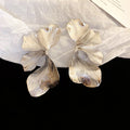 Layered Flower Statement Earrings In Gold And Silver view 7