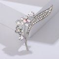 Crystal Floral Stem Brooch for Jackets Scarves and Coats view 6