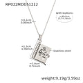 Engraved Openable Book Pendant Necklace in Three Metal Finishes view 6