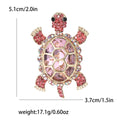 Jeweled Turtle Brooch in Pink Green Clear or Bright Blue view 6