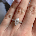 Marquise Clear Solitaire Ring In Gold And Silver Tones view 4