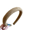 Fuzzy Boucle Padded Headband Coffee Brown Soft Band view 5