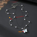Silver Pearl Station Pendant Necklaces Six Charm Styles view 4