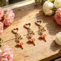 Ballerina Keychain Gold Heart Clasp Pearl Coral Tutu Charm view 3