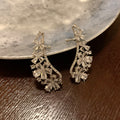 Silver Tone Crystal Leaf Climber Ear Cuff Fashion Jewelry view 3