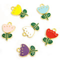 Polished Gold Silver Flower Alloy Charms in 12 Styles view 3
