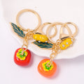 Persimmon Peanut Leaf Keychain Gold Clasp Cord Eleven Styles view 1