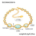 Gold Czech Glass Oval Bezel Link Bracelets Multi Color view 8